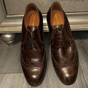 Structure Dorian Brown Leather Wingtip Oxford Dress Shoes 10.5